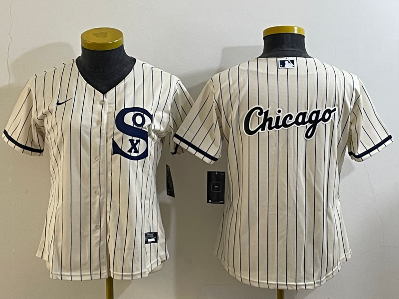 Youth Chicago White Sox Cream Team Big Logo Stitched Jersey 02
